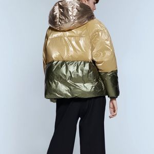 zara block color puffer jacket